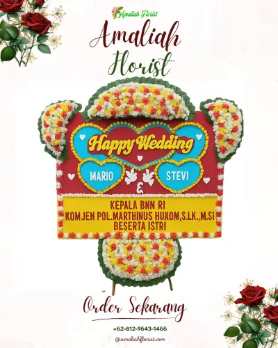 Karangan Papan Bunga Pernikahan di Wek I